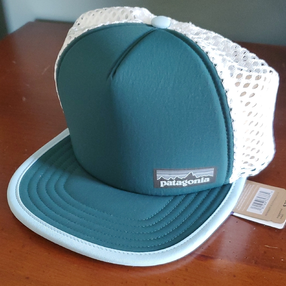 Patagonia Green and White Mesh Cap